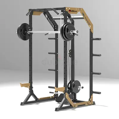 Power Rack With Lat Pulldown, Low Row  Mini Smith Machine