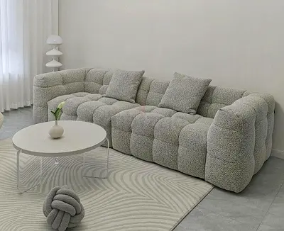 Stylish and Cozy Boucle Sofa for Modern Living Room