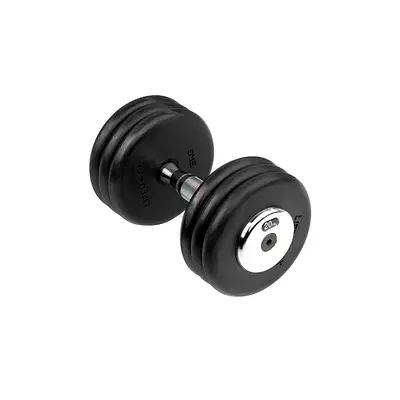 Rubber Coated Disc Dumbbell 30Kg Chromed Handle