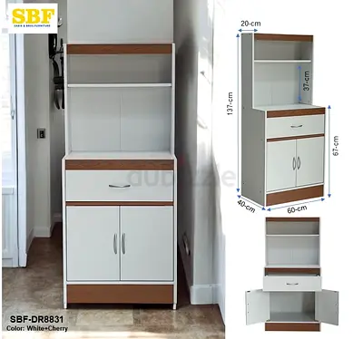 Stylish and Functional Kitchen Storage Unit - White  Cherry Finish