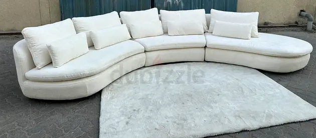 Marina home white color corner sofa