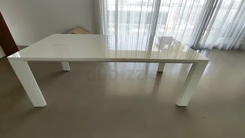 Sleek Modern White Dining Table