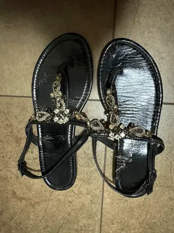 Stylish Black Embellished Sandals