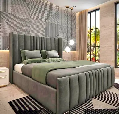 Brand New Elegant Modern Upholstered Bed with Stylish Design