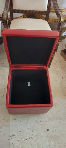 Stylish Red Ottoman with Storage