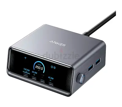 Anker Prime 250W USB C Charger, Ultra-Fast 6-Port GaN Charging Station, 2.26 LCD Display and Smart