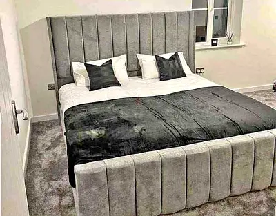 Elegant Upholstered Bed with Stylish Headboard