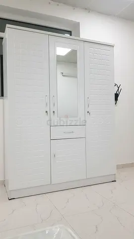 Stylish White Wardrobe with Mirror