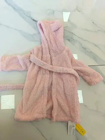 Soft Pink Bear Hooded Bathrobe for Kids
