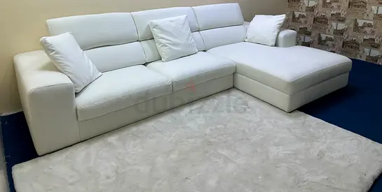 Marina home white color lshape sofa