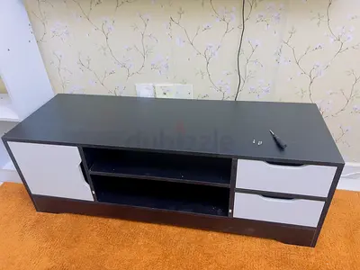 Practical Black TV Stand with Storage