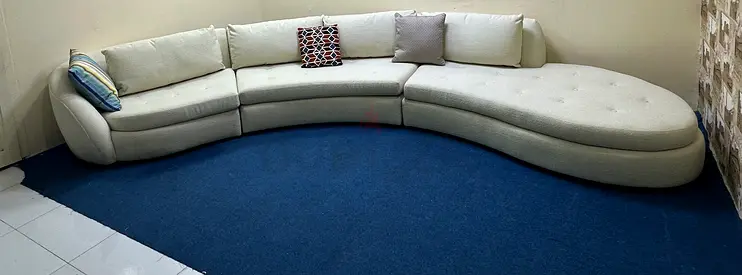 Cratebarrel beige color corner sofa