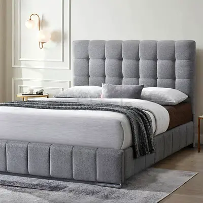 Stylish King Size Bed Valvet Fabric