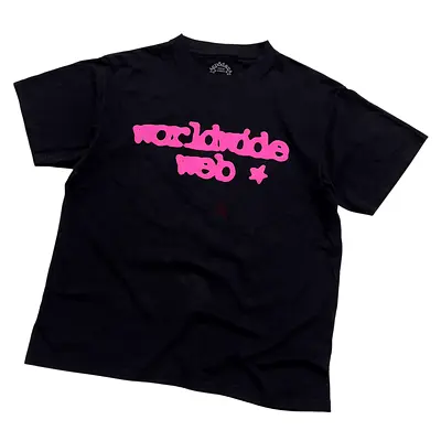 Sp5der Black T-Shirt with Pink Print