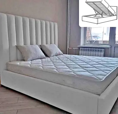 New Stylish White Bed with Storage
