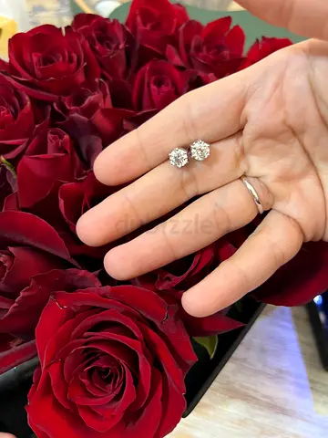 Elegant Diamond Stud Earrings with 2.79 Gms white Gold