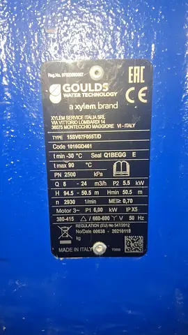 Xylem / Goulds 15SV07F055T Vertical Multistage Pump – Excellent Condition