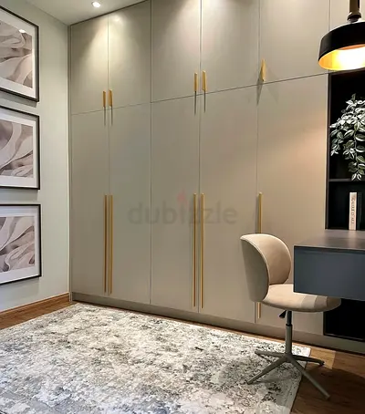 Wood almirah with sit area