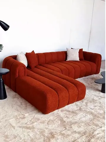 Modern Plush Curved Sectional Sofa