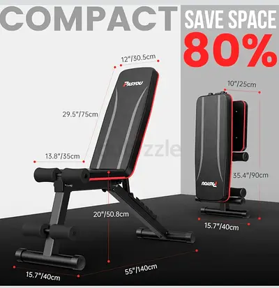 Gym weight lifting bench, Gym equipment, compact and easy to install