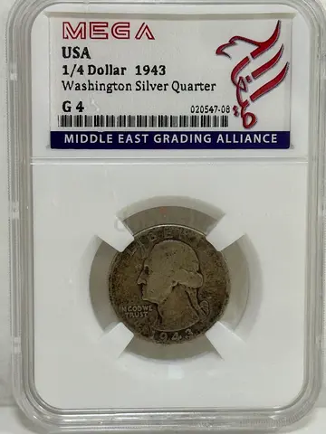 USA 1/4 Dollar coin 1943  70 AED