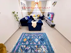 Fully furnished 3-bedroom apartment with a living room in Al Taawun, near Sharjah Corniche, availabl
