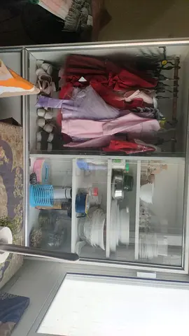 Kitchen Storage Cabinet with Glass Doors for sale
