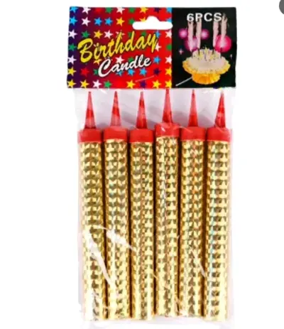Golden Spiral Birthday Candles - Pack of 6