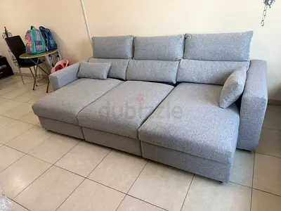Eskilstuna L shape light Grey sofa