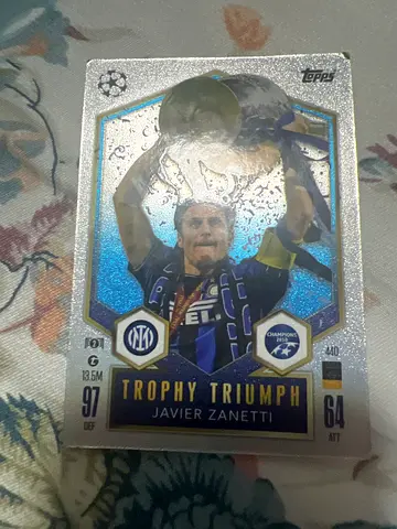 Javier Zanetti Trophy Triumph Collectible Card