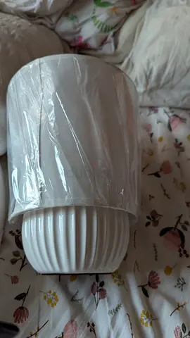 Elegant White Table Lamp with Pleated Design