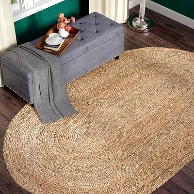 Natural boho Oval Jute cozy Rug free delivery