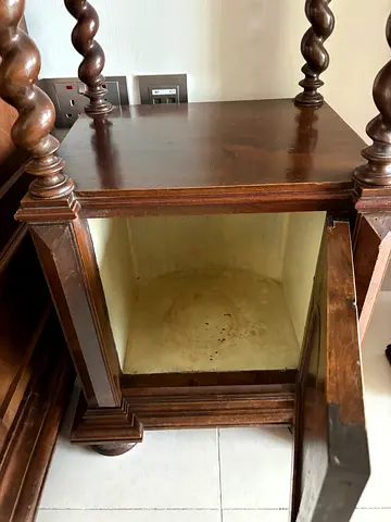 Antique Marble-Top Side Table / Icebox (Antique Fridge)