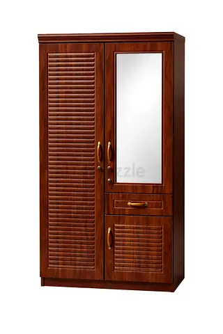 Elegant Wooden Wardrobe with Mirror