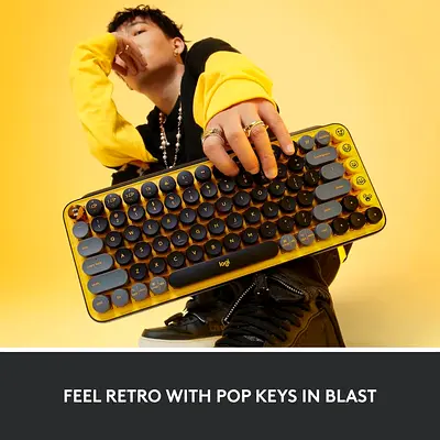 Logitech POP Keys Mechanical Wireless Keyboard with Customizable Emoji Keys