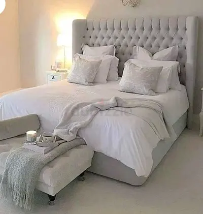 Elegant Grey Bed Set with Plush Accents
