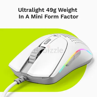 Glorious Model O 2 Mini Wired Gaming Mouse: Superlight 49g, 26K Optical Sensor, White | (Fix Price)