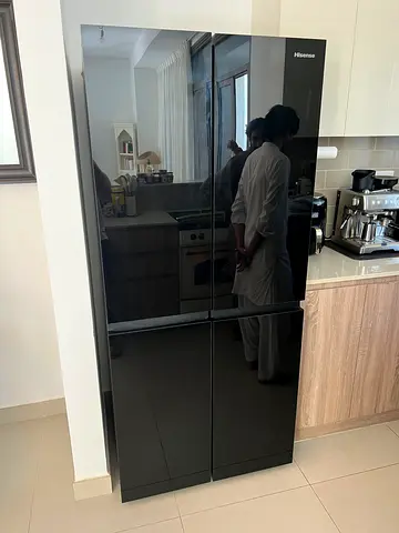 Hisense 561L Side-by-Side Cross Door Refrigerator, RQ561N4AB1 - Black - Dual-Tech Cooling, WIFI-Mode