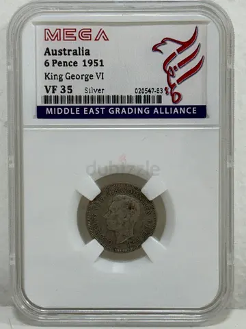 Australia 6 pence coin 1951  70 AED