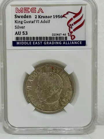 Sweden 2 kronor silver coin 1956  140 AED