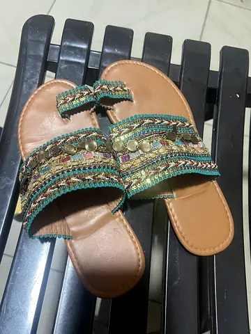 Stylish Embellished Flat Slippers