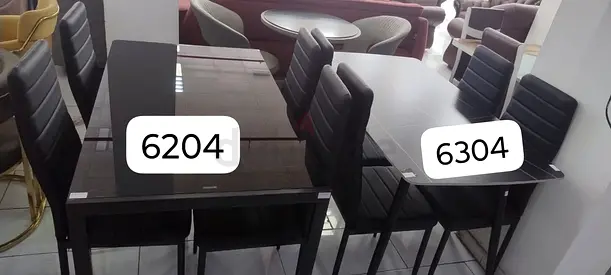 Modern Glass Dining Table with Chairs