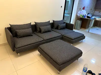 IKEA Söderhamn L shape sofa with footstool