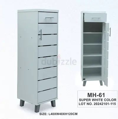 Elegant White Storage Cabinet with Multiple Drawers