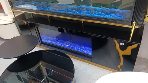 Stylish Modern Entertainment Center with LED Lighting