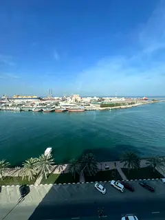 Luxury 2-bedroom family apartment with sea view in Al Majaz, Sharjah. Spacious layout, large kitchen