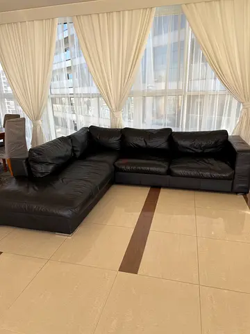 Boconcept black leather sofa for sale
