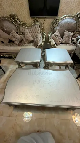 Elegant Silver Coffee Table Set