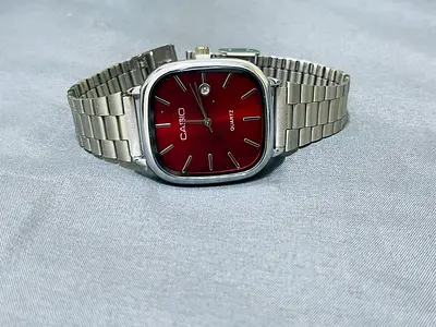 Casio Quartz Watch with Red Dial