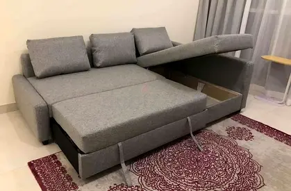 Stylish Grey Sofa Bed with Storage